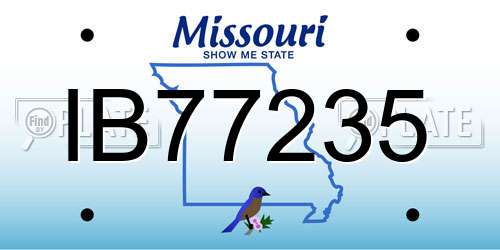 IB77235 Missouri License Plate