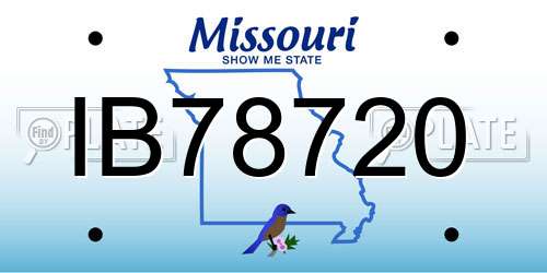IB78720 Missouri License Plate