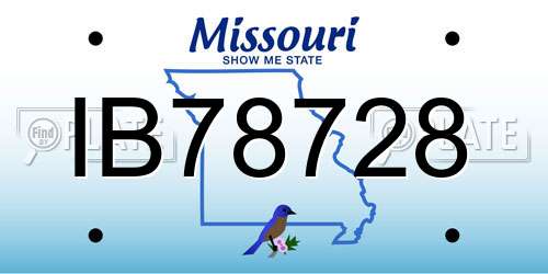 IB78728 Missouri License Plate