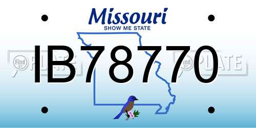 IB78770 Missouri License Plate