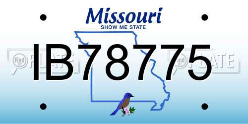 IB78775 Missouri License Plate