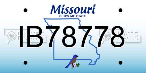 IB78778 Missouri License Plate
