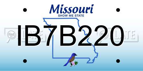 IB7B220 Missouri License Plate