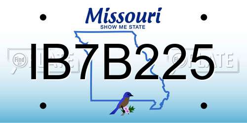 IB7B225 Missouri License Plate