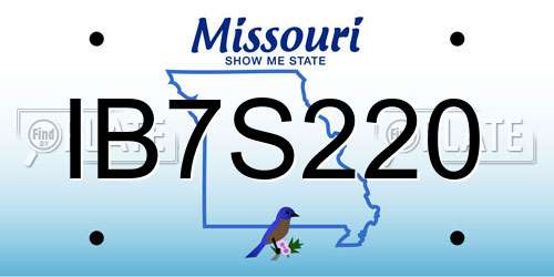 IB7S220 Missouri License Plate