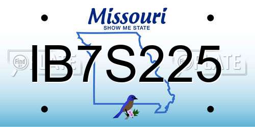 IB7S225 Missouri License Plate