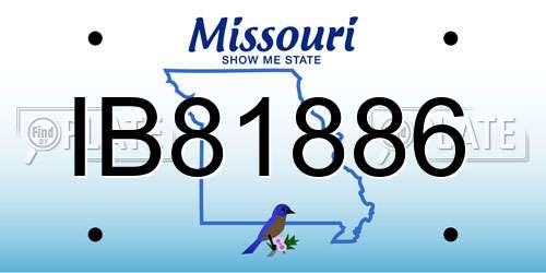 IB81886 Missouri License Plate