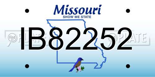 IB82252 Missouri License Plate