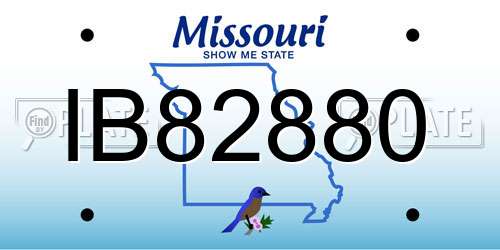 IB82880 Missouri License Plate