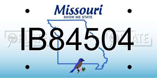 IB84504 Missouri License Plate