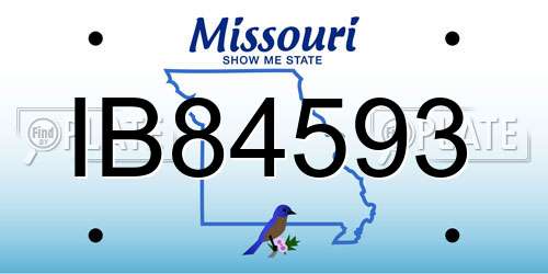 IB84593 Missouri License Plate