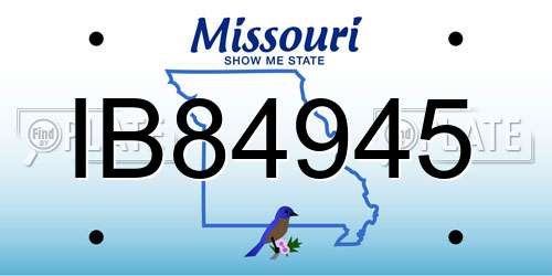 IB84945 Missouri License Plate
