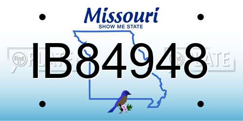 IB84948 Missouri License Plate