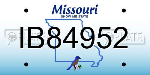 IB84952 Missouri License Plate