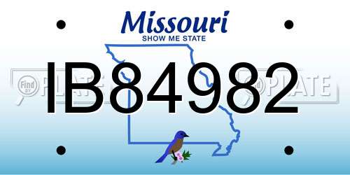 IB84982 Missouri License Plate