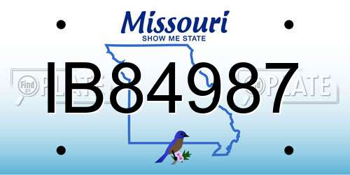 IB84987 Missouri License Plate