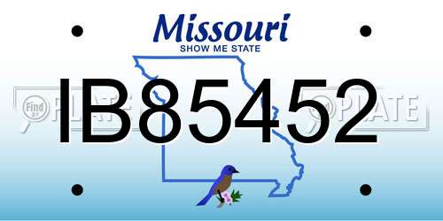 IB85452 Missouri License Plate