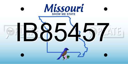 IB85457 Missouri License Plate