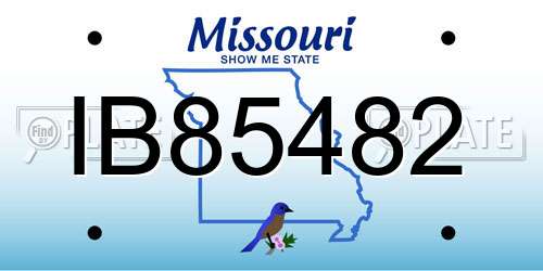 IB85482 Missouri License Plate