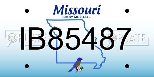 IB85487 Missouri License Plate