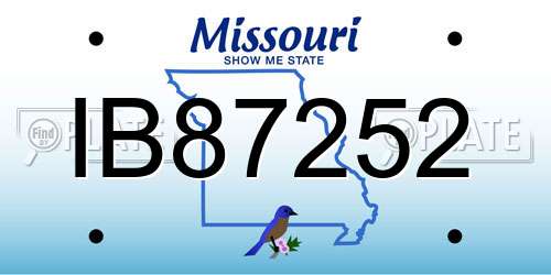 IB87252 Missouri License Plate
