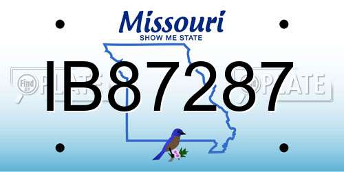 IB87287 Missouri License Plate