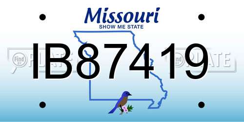 IB87419 Missouri License Plate