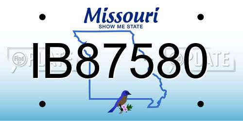 IB87580 Missouri License Plate