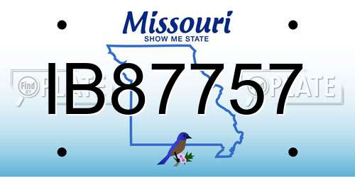 IB87757 Missouri License Plate