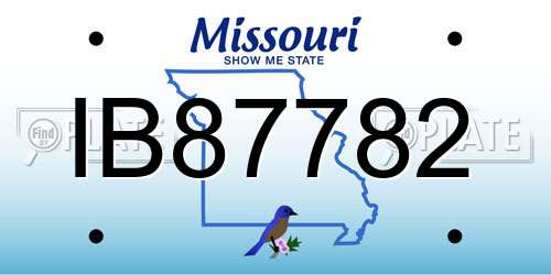 IB87782 Missouri License Plate