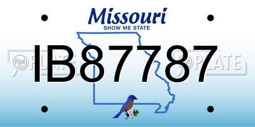 IB87787 Missouri License Plate