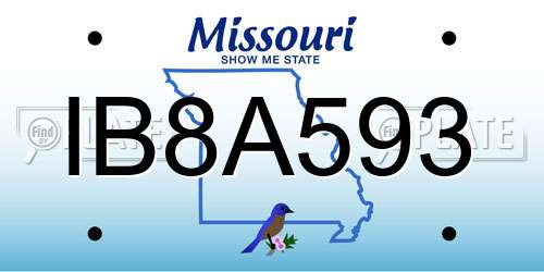 IB8A593 Missouri License Plate