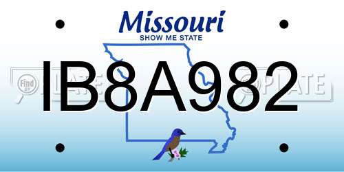 IB8A982 Missouri License Plate