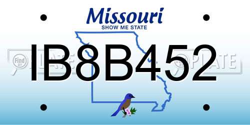 IB8B452 Missouri License Plate