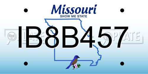 IB8B457 Missouri License Plate