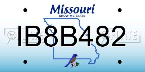 IB8B482 Missouri License Plate