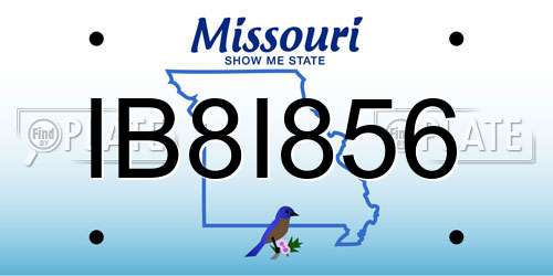 IB8I856 Missouri License Plate