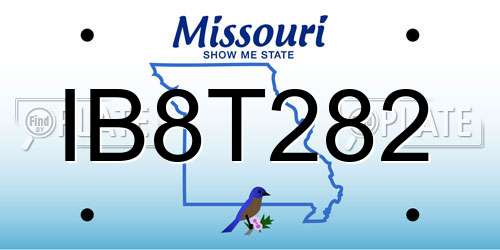 IB8T282 Missouri License Plate