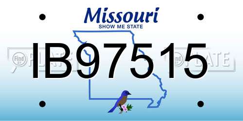 IB97515 Missouri License Plate