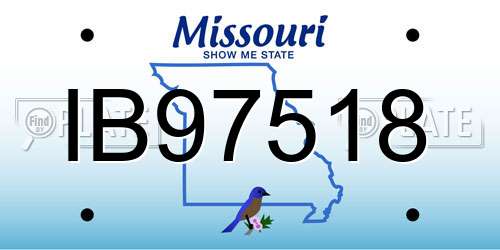 IB97518 Missouri License Plate