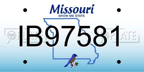 IB97581 Missouri License Plate