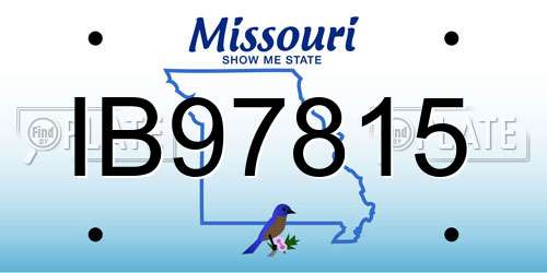 IB97815 Missouri License Plate