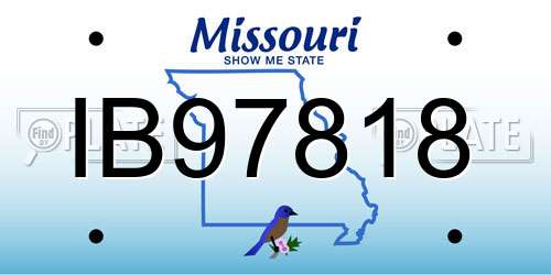 IB97818 Missouri License Plate