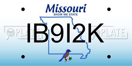 IB9I2K Missouri License Plate