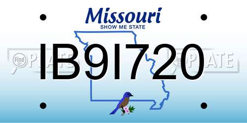 IB9I720 Missouri License Plate