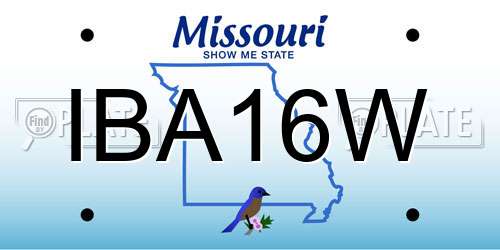 IBA16W Missouri License Plate