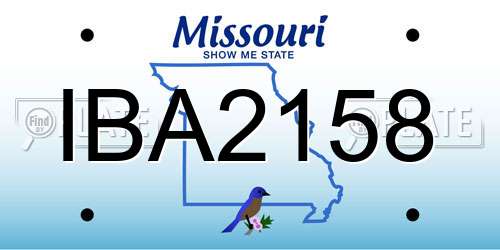 IBA2158 Missouri License Plate