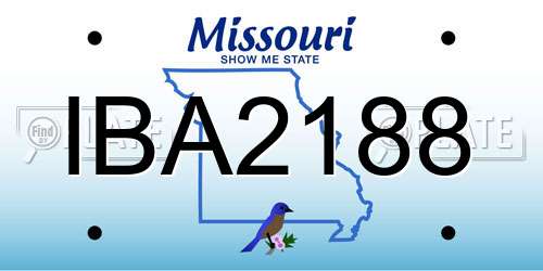 IBA2188 Missouri License Plate