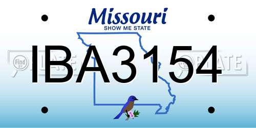IBA3154 Missouri License Plate