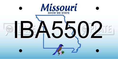 IBA5502 Missouri License Plate